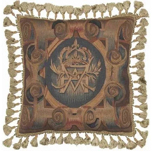 Contemporary Aubusson Classic Throw Pillow For Sale - Image 3 of 3