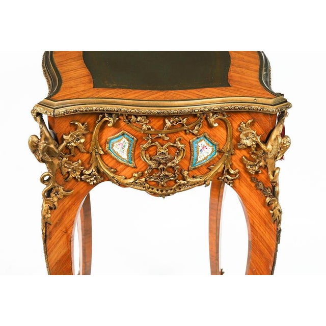 Antique French Ormolu Bureau Plat Desk after Linke, 19th Century For Sale - Image 9 of 18