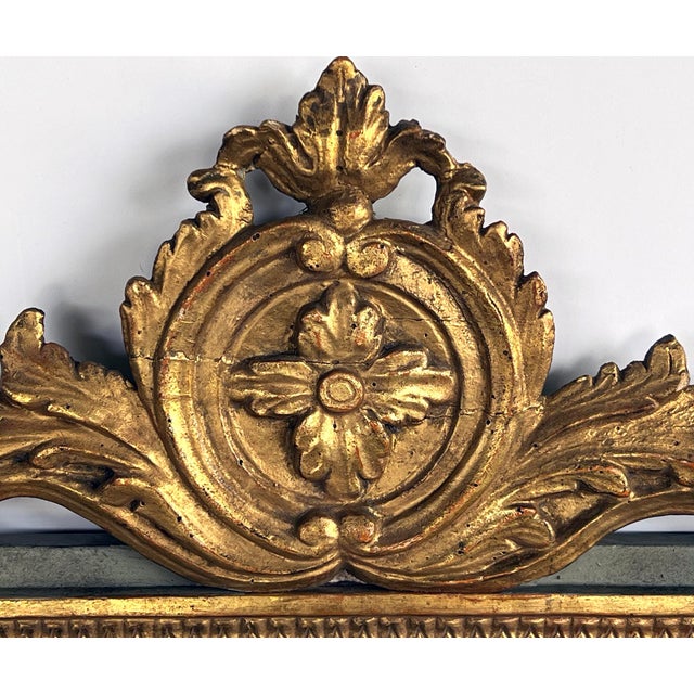 Wood Borghese Italian Neoclassical Style Giltwood Mirror With Exuberant Crest For Sale - Image 7 of 8