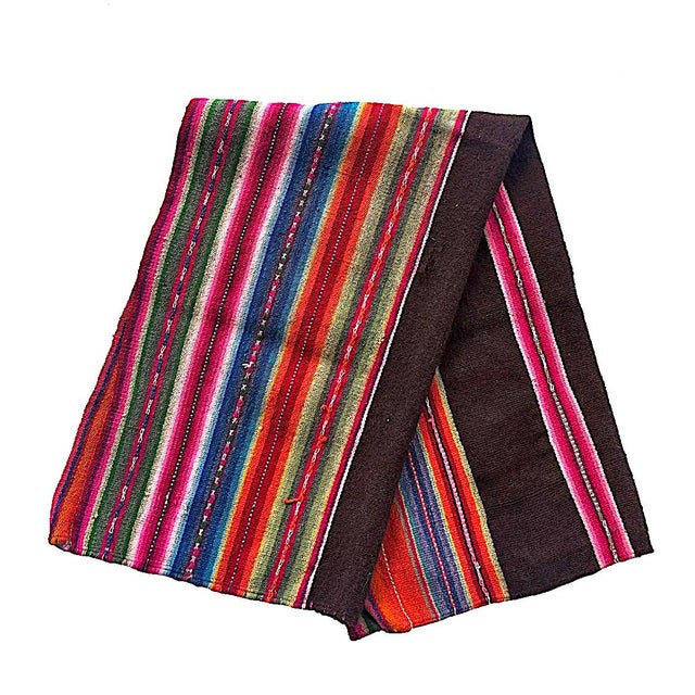1970s Vintage Peruvian Aguayo Manta Textile/Saddle Blanket For Sale - Image 5 of 13