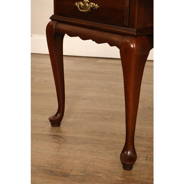 Ethan Allen Vintage Queen Anne Style Cherry Drop Leaf Side Table For Sale - Image 14 of 18