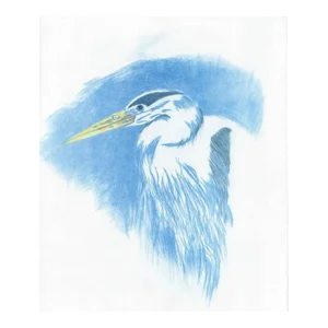 1999 Crane or Egret in Profile Lithograph