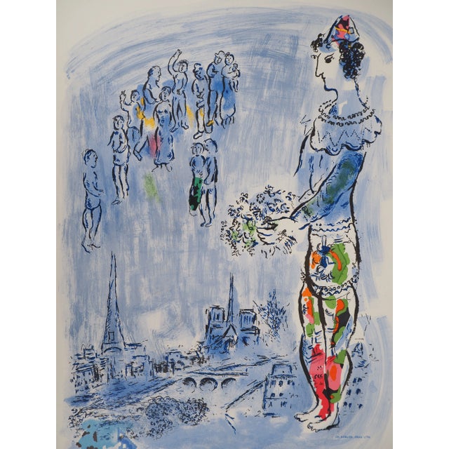 Modern Marc Chagall, The Magician of Paris, Lithograph Poster For Sale - Image 3 of 5