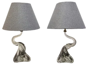 Table Lamps in Clear Glass from Doyen, 1960s, Set of 2