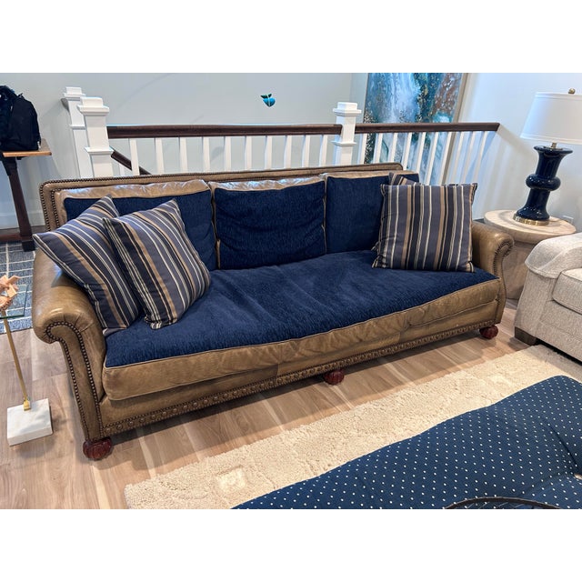 Shabby Chic Ralph Lauren Brompton Vintage Sofa For Sale - Image 3 of 12