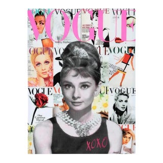 2022 "Art of Class" Colorful Pop Art Resin Collage Portrait of Audrey Hepburn by Jim Hudek For Sale