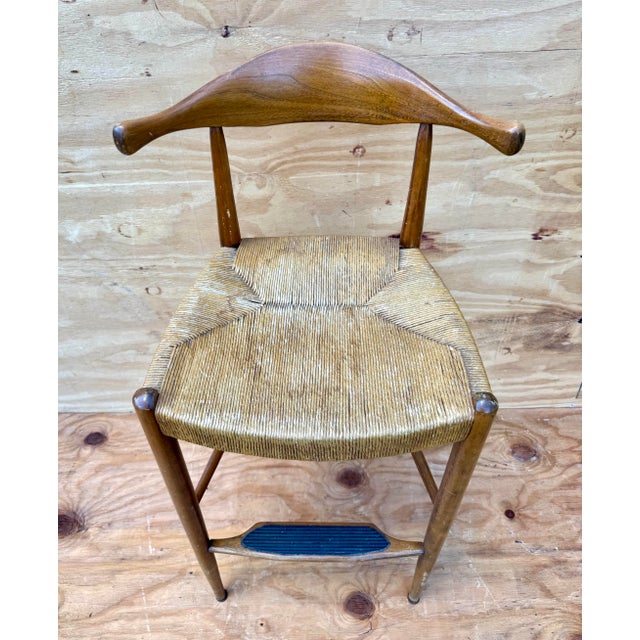 Vintage Modern Danish Cow Horn Bar Stool With Footplate For Sale In West Palm - Image 6 of 10