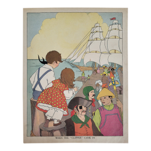 Early 1900s Book Illustration, 'When the Clipper Came In' by Ruth Eger
