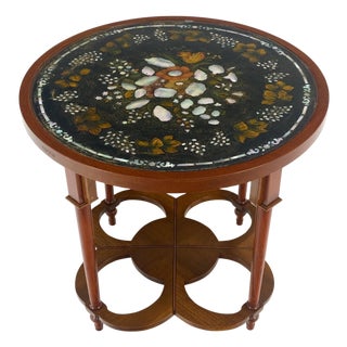 Very Fine Mother of Pearl Decorated 24" Round Side Lamp Table Stand For Sale