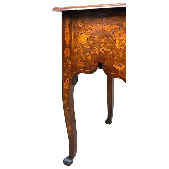 Antique Walnut and Marquetry Inlaid Side Table, 1760 For Sale - Image 3 of 14