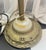 1950s Vintage Mid Century Brass Floor Lamp Floral Hand Painted Shade For Sale - Image 5 of 11