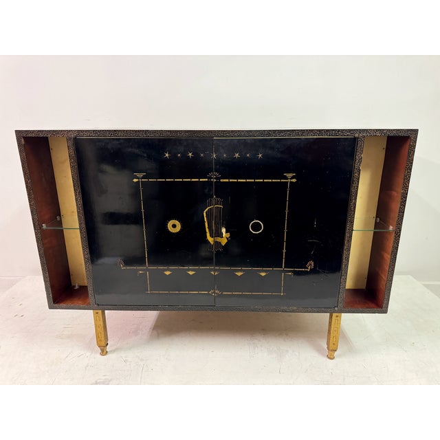 Brazilian Black Lacquered Cabinet by Dinucci, 1950s For Sale - Image 12 of 17
