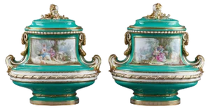 Large Porcelain Vases, Set of 2