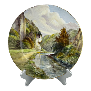 Royal Crown Derby Cabinet Plate – Lion Rock, Dovedale, Signed w.e.j. Dean