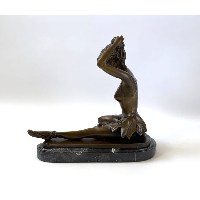 Bronze Bronze Statue of Seated Ballerina – 13" For Sale - Image 8 of 12