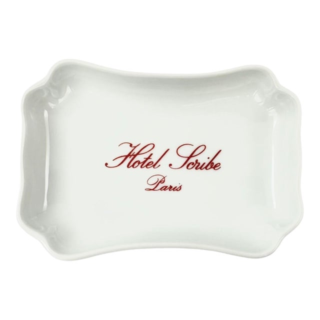 Vintage Hotel Scribe Paris Limoges Porcelain Ashtray Dish France For Sale