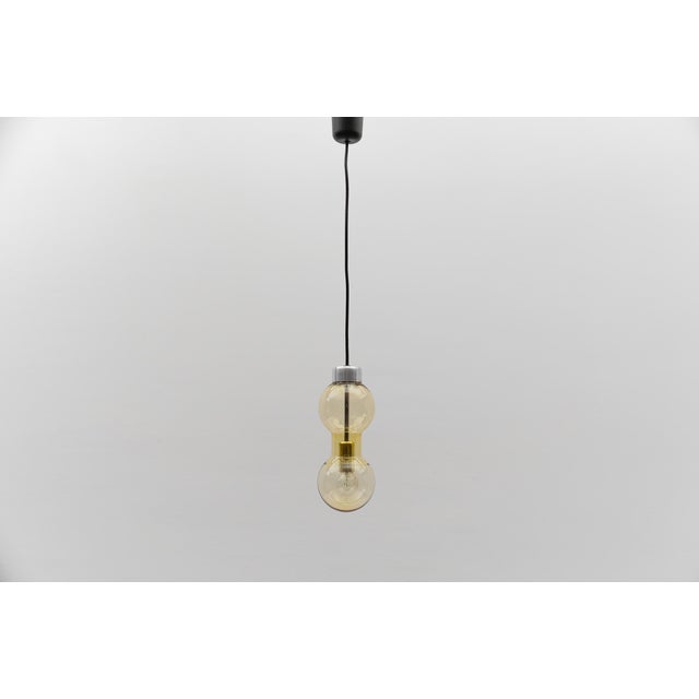 1. Of 4 amber bubble glass ceiling lamp by, germany 1960s the lamp can be adjusted from 35cm to a height of 95cm. the lamp...