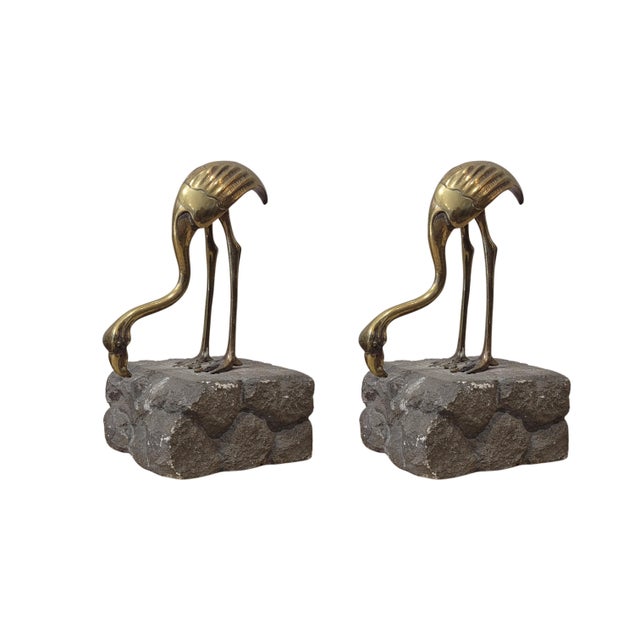 Art Deco Flamingo in Gilded Bronze, Spain, 1940, Set of 2 For Sale - Image 12 of 12