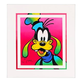Peter Max, Disney: Goofy, Hand Signed Serigraph, Edition of 500, Custom Framed, 1994 For Sale
