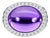 14K White Gold Diamond Cabochon Amethyst Sapphire Ring For Sale
