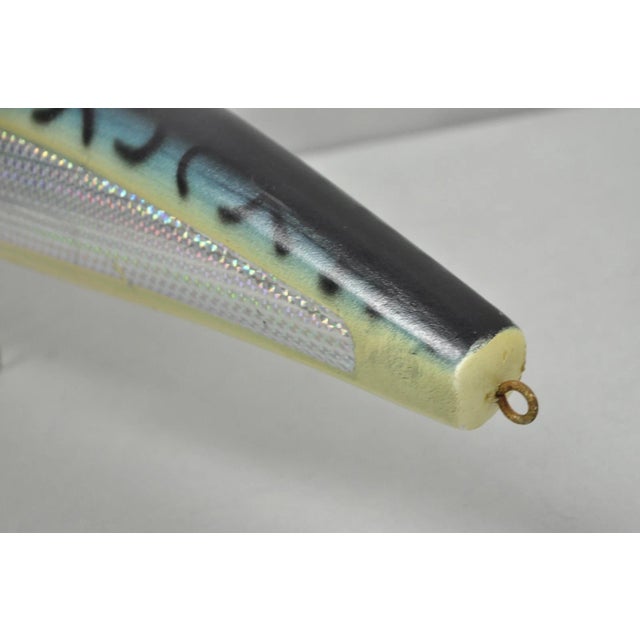 Vintage Wooden Giant Rapala 28” Fishing Lure Hanging Display W / Rainbow Decal For Sale - Image 9 of 18