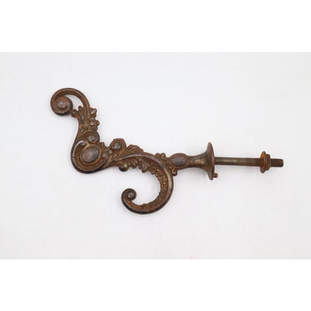 Victorian Antique Victorian Brass Plated Cast Iron Hall Tree Hook Set For Sale - Image 3 of 5