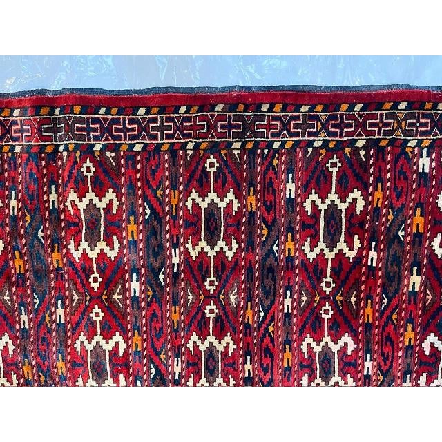 wool on wool pile genuine hand made antique Persian Torkman rug-