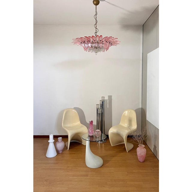 Murano Palmette Pendant Light in Pink Glass, 1990 For Sale - Image 6 of 18