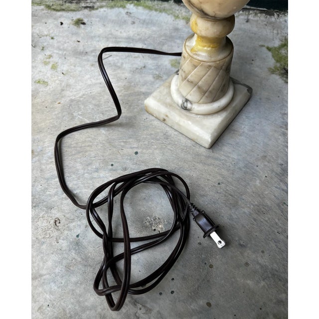Mid 20th Century Urn Shaped Marble Table Lamp For Sale In Miami - Image 6 of 8