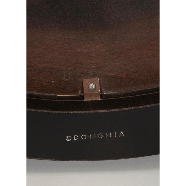 Donghia Late 20th Century John Hutton for Donghia Round Ebonized Wood Center Table With Brass Casters For Sale - Image 4 of 4