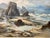 This original seascape oil painting on canvas is the work of Joshua Meador and signed on the verso Harrison Beach, Oregon....