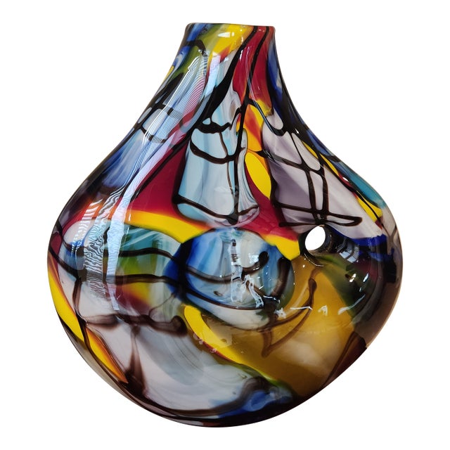 Monumental 14" Signed v. Nason Murano Art Glass Cubist Vase 9.5lb Picasso Homage For Sale