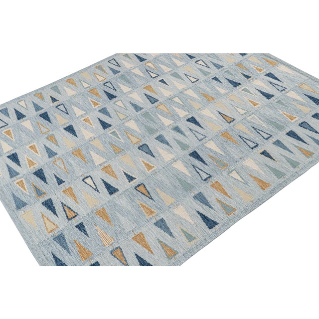 Celerie Kemble Swedish Geometric Rug by Celerie Kemble for Chairish in Sky, 9'x12' For Sale - Image 4 of 8