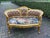 French 1970s French Louis XVI Gold Beech Brown Velvet Settee 1pc For Sale - Image 3 of 14