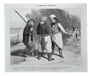 Honoré Daumier, The Parisian Canoeys, Original Lithograph, 1843