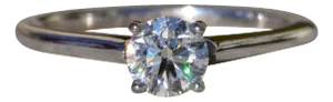 Ladies 14K Solitaire Diamond Engagement Ring set with 0.37 CT Center