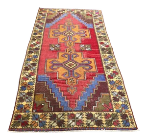 Turkish Handknotted Tribal Vintage Rug - 4′4″ × 8′9″
