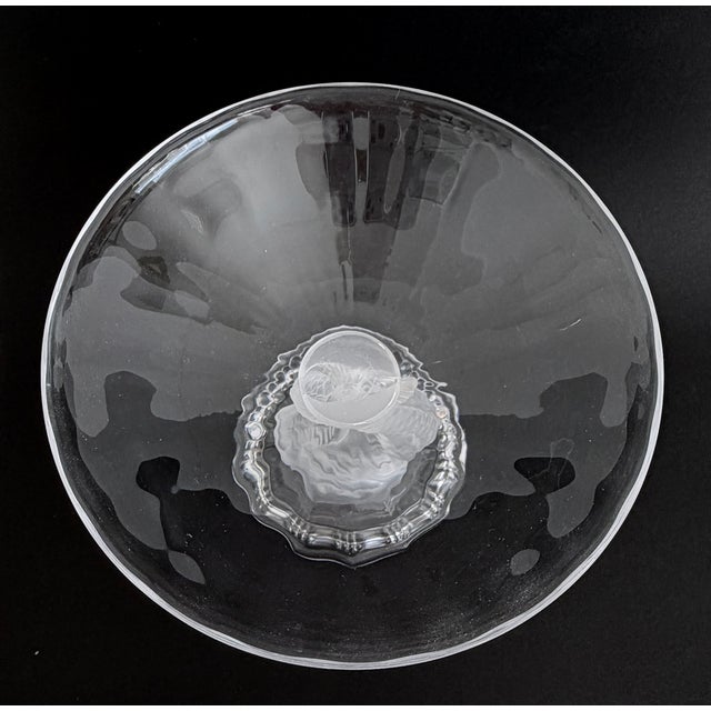 Transparent Vintage Portieux Crystal Compote Bowl W/Dolphin For Sale - Image 8 of 9