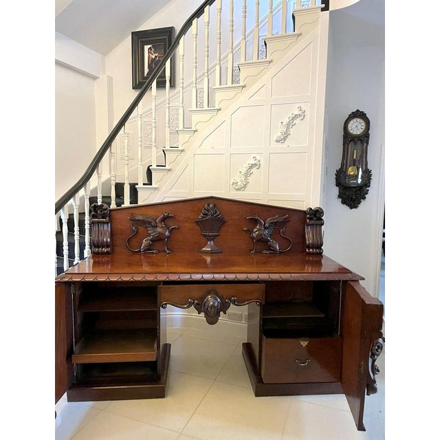 William IV Carved Mahogany Sideboard, 1850s For Sale - Image 3 of 17