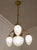 Art Nouveau Chandelier in Gilded Brass with Etched Glass Shades, 1920s For Sale - Image 4 of 13