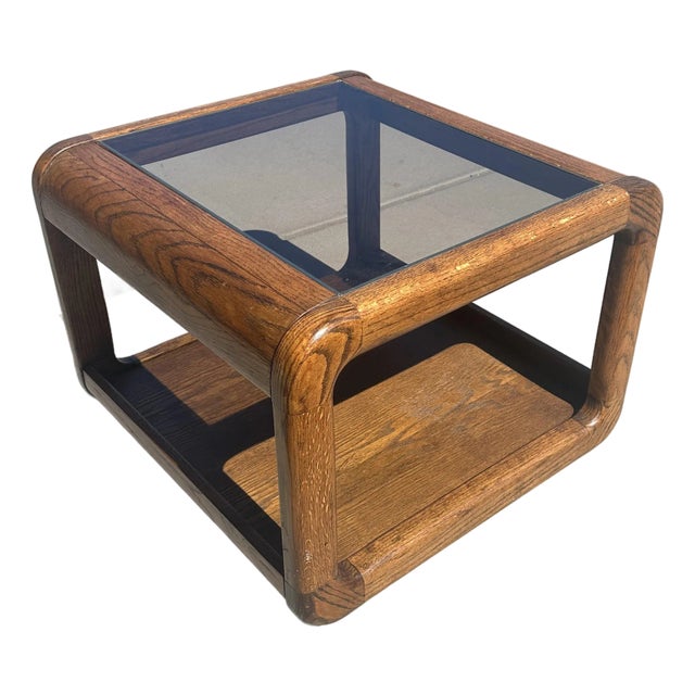 Vintage MCM Lou Hodges Style Waterfall Edge Side Table For Sale