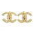 Chanel Vintage Gold Plated CC Crystal Clip on Earrings - 2 Pieces For Sale