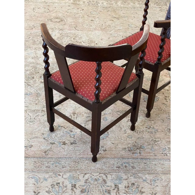 English Circa 1890 English Barley Twist Corner Chairs- a Pair For Sale - Image 3 of 13