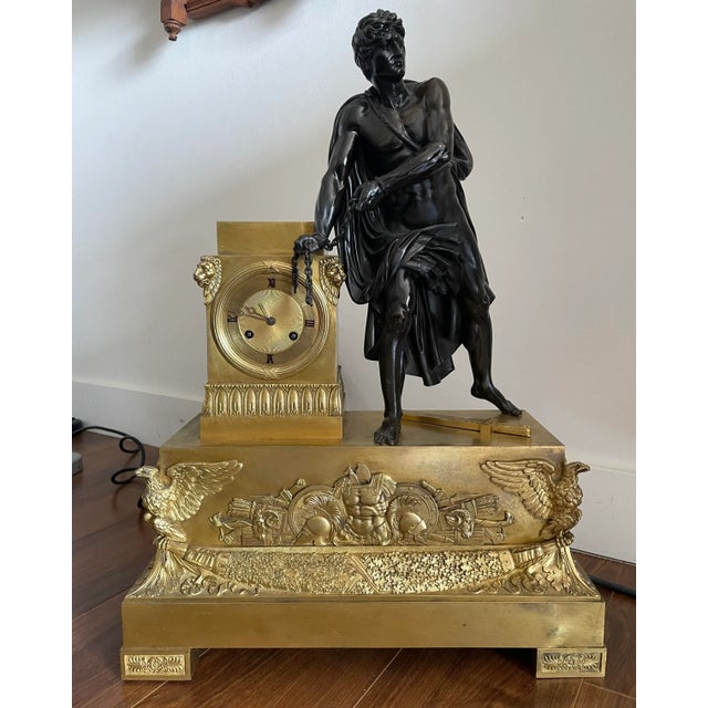 French Monumental Sized Empire Mantel Clock Circa 1800 For Sale - Image 4 of 12