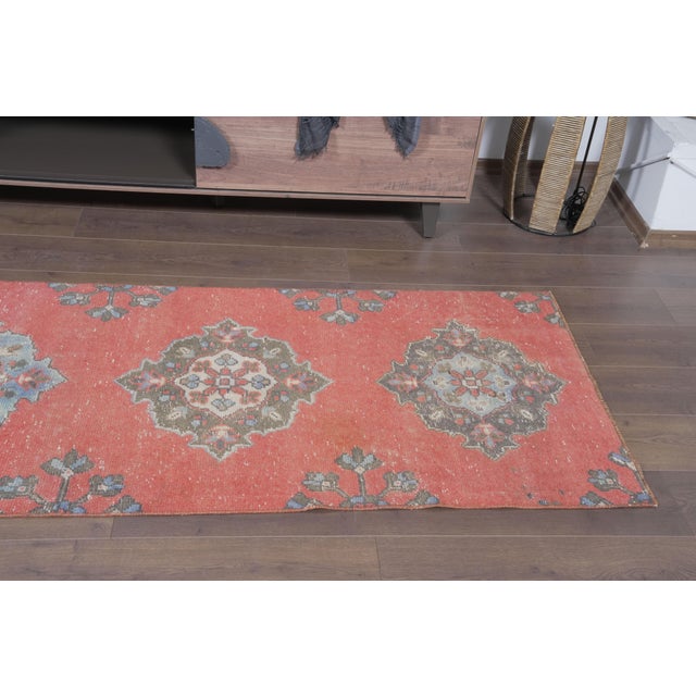 1970 Vintage Handmade Wool Runner Rug For Sale - Image 11 of 12
