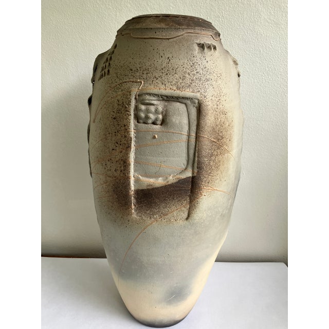 Brutalist Large Brutalist Ceramic Urn, Signed and Dated 86 For Sale - Image 3 of 9