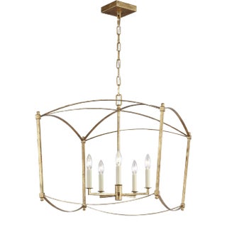Sean Lavin by Visual Comfort Studio Thayer Wide Lantern, Antique Gild For Sale