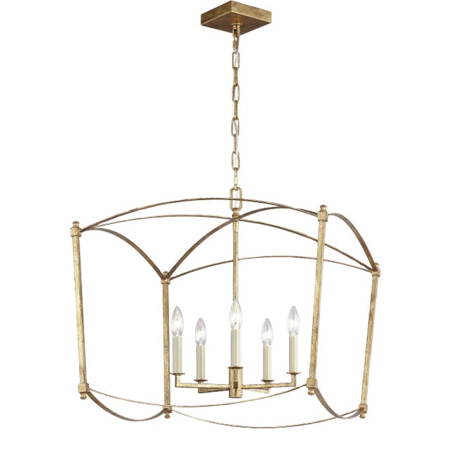 Sean Lavin by Visual Comfort Studio Thayer Wide Lantern, Antique Gild For Sale