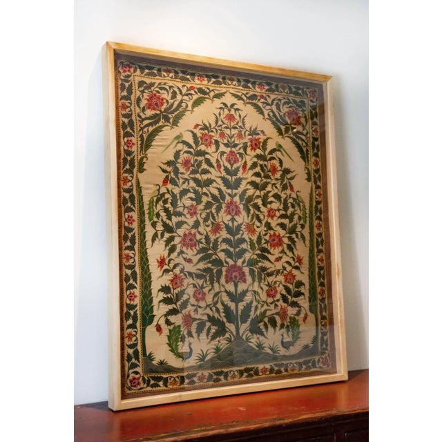 Antique Indian Mughal Framed Embroidered Wall Art For Sale - Image 10 of 12