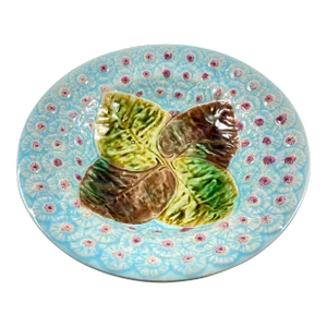 Joseph Holdcroft English Majolica Leaf & Dandelion Majolica Bowl, Circa 1870